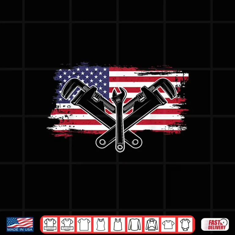 Design Plumbing Wrench American Flag Pipe Wrenches Pipefitter Shirt