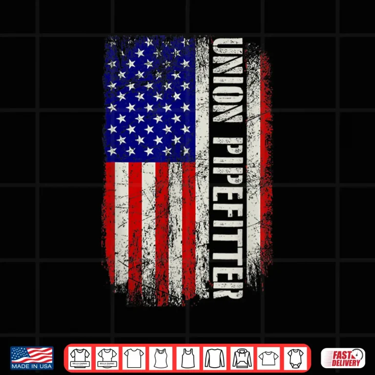 Design Union Pipefitter Plumber Plumbing USA Flag Pipe Fitter Shirt