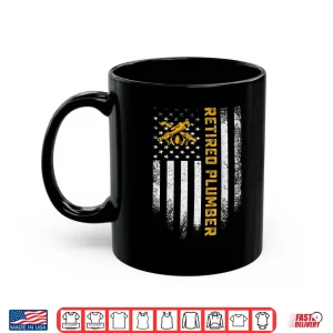 Mug Vintage American Flag Retired Plumber Retirement Plumbing Shirt
