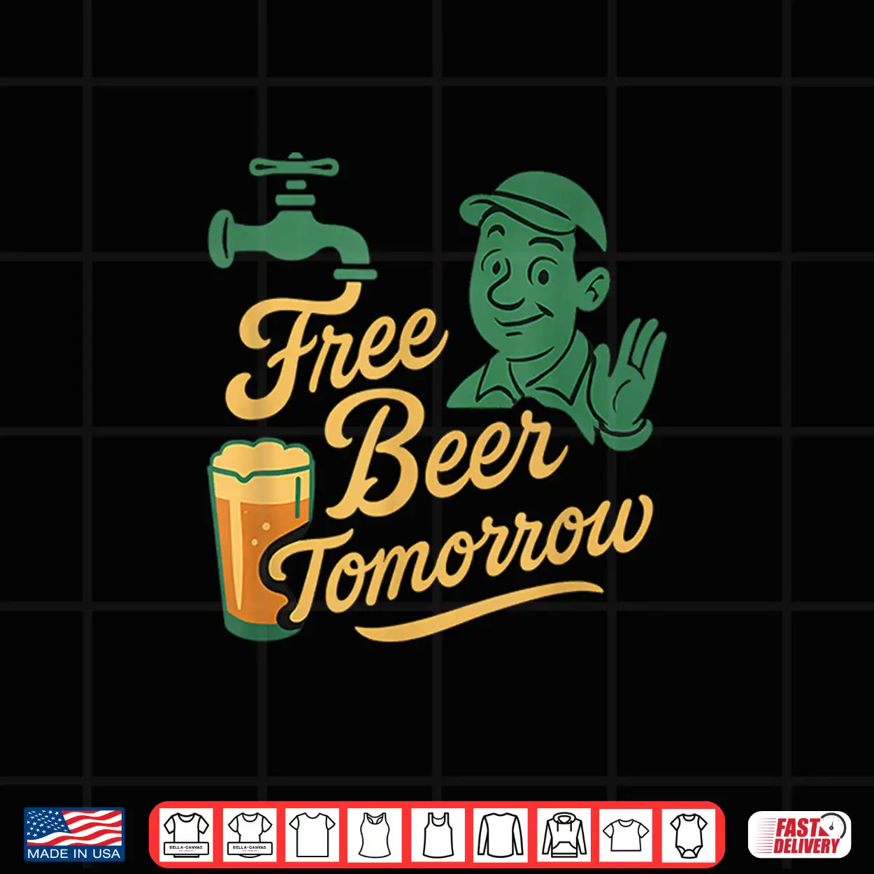 Free Beer Tomorrow Plumber Humor Retro Cursive Novelty Shirt Free Beer Tomorrow Plumber Humor Retro Cursive Novelty Shirt