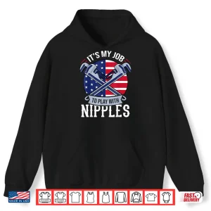 Hoodie Pipefitter Steamfitter Gift Plumber USA American Flag Shirt