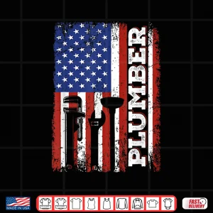 Design Patriotic US Flag Plumbing Plumber Plumber Shirt