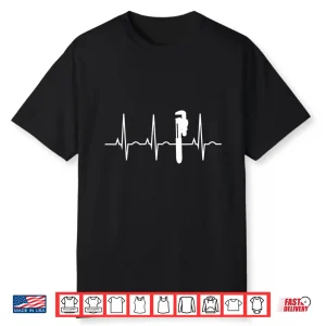 Plumber Gift Plumbing Wrench Heartbeat T Shirt