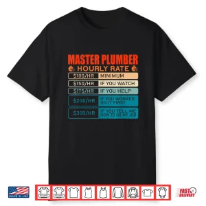 Master Plumber Vintage Hourly Rate Shirt