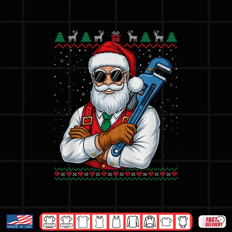 Design Plumber Santa Claus Christmas Funny Ugly Sweater Premium Shirt