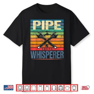 Retro Vintage Rainbow Pipe Whisperer Funny Plumber Shirt