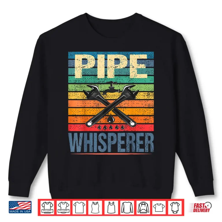 Sweatshirt Retro Vintage Rainbow Pipe Whisperer Funny Plumber Shirt