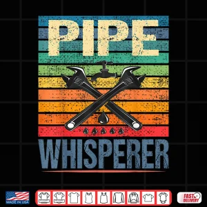 Design Retro Vintage Rainbow Pipe Whisperer Funny Plumber Shirt