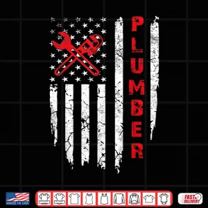Design USA American Flag Plumber Patriotic Gift Shirt