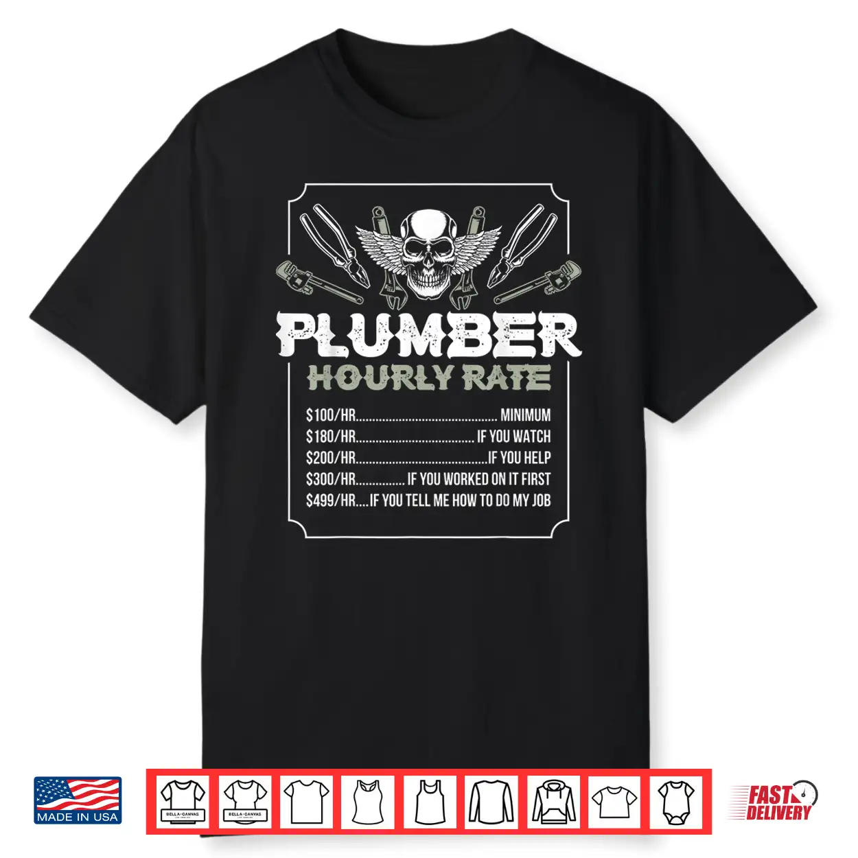Plumber Hourly Rate Shirt Plumber Hourly Rate Shirt
