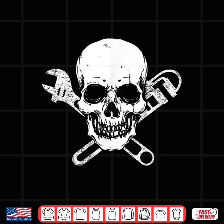 Design Plumber Pipe Fitter Wrench Skull Plumbing Gift Shirt