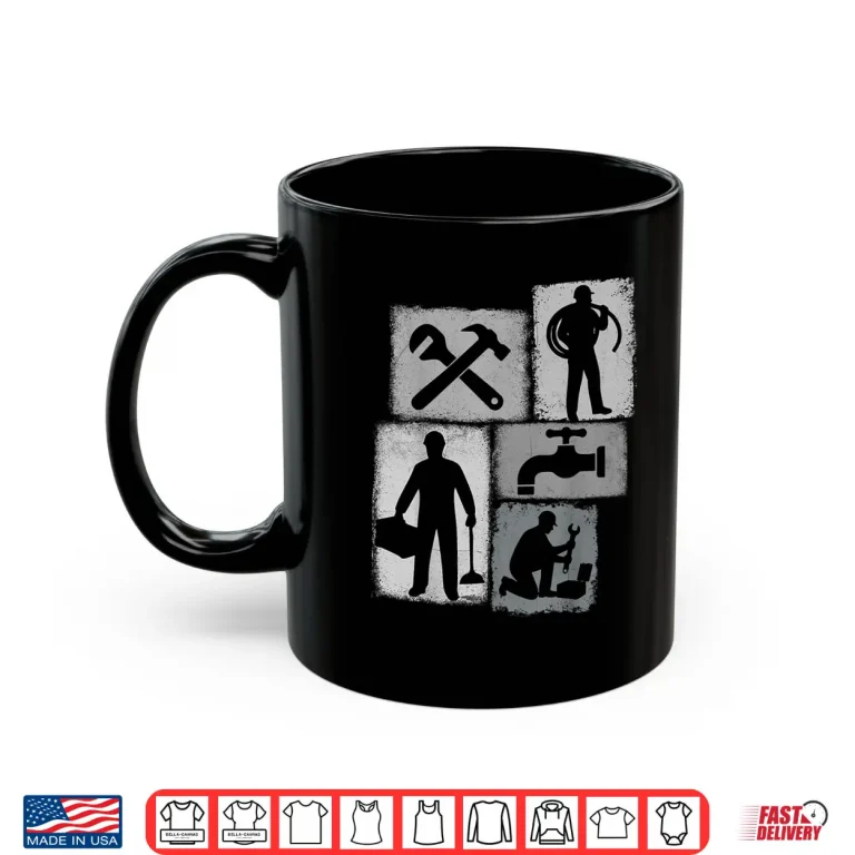 Mug Plumber Plumbing Pipefitter Vintage Collage Shirt