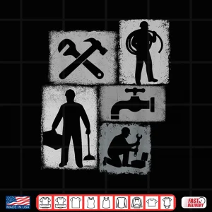 Design Plumber Plumbing Pipefitter Vintage Collage Shirt