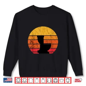 Sweatshirt Toilet Bowl Plumber Pipefitter Plumbing Retro Sunset Shirt