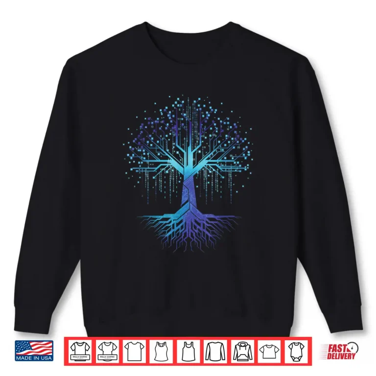Sweatshirt Binary Code Tree Computer Science Technology Coder Shirt