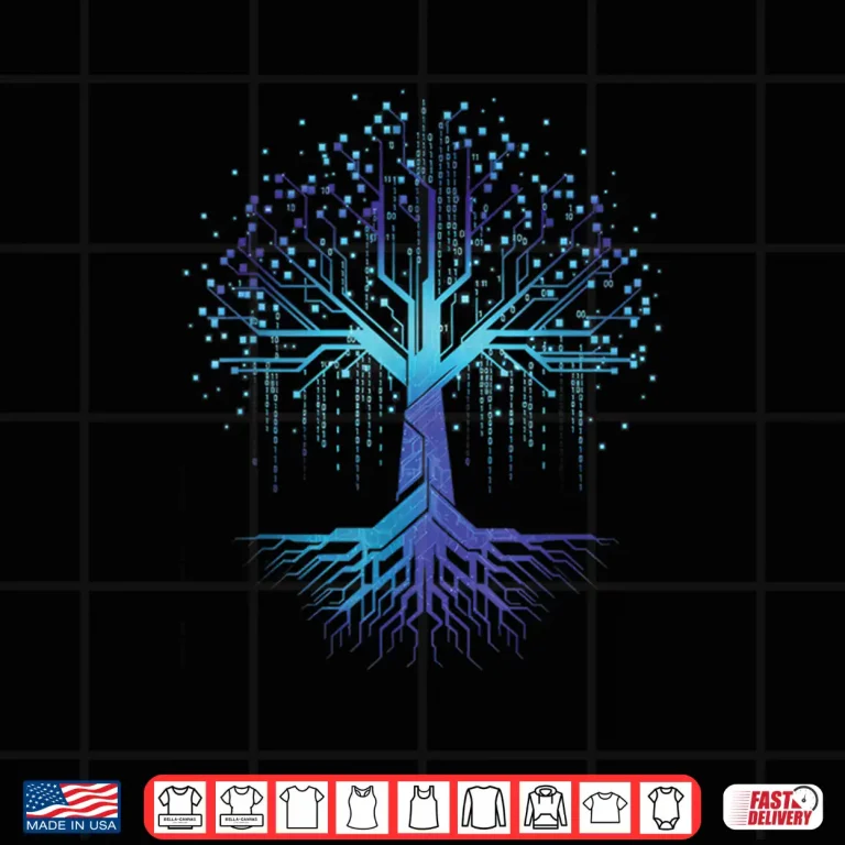 Design Binary Code Tree Computer Science Technology Coder Shirt