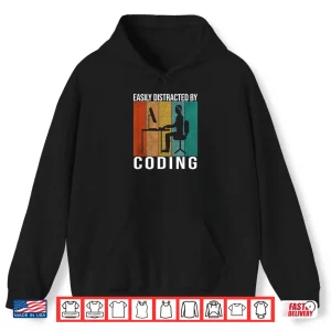 Hoodie Coding Retro Code Vintage Programmer Developer Funny Coder Shirt