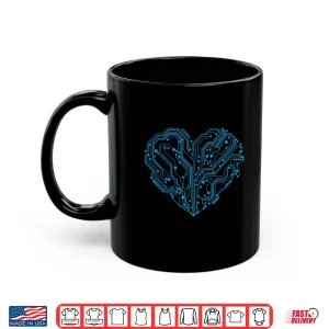 Mug Cyber Circuit Heart Valentines Day Engineer Programmer Coder Shirt