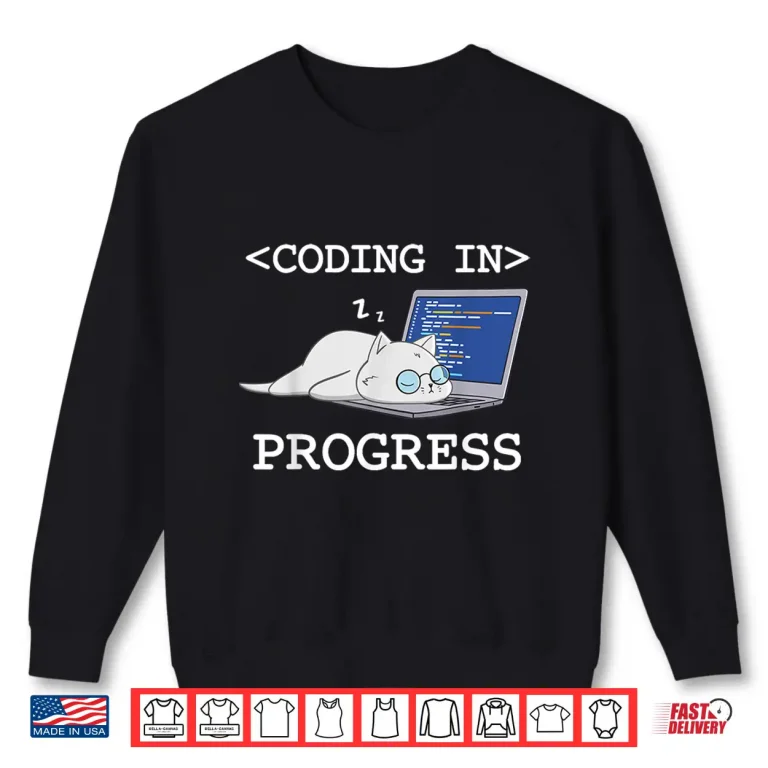 Sweatshirt Funny Programming Cat Coding Coder Programmer Developer Shirt