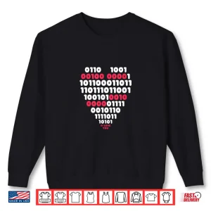 Sweatshirt Binary Code Heart Coder Programmer Valentines Day Shirt