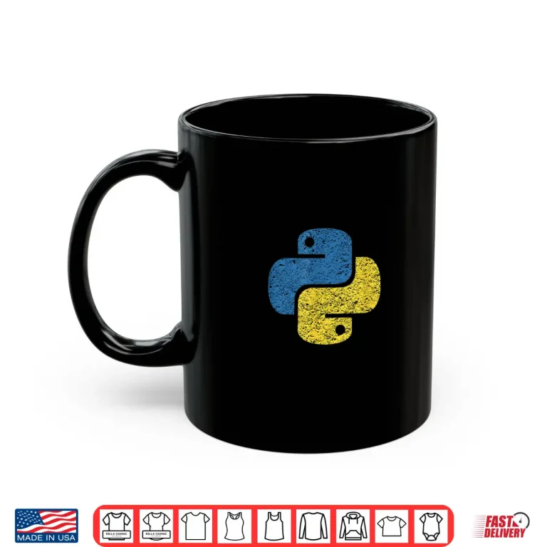 Mug Distressed Python Logo Shirt For Engineers