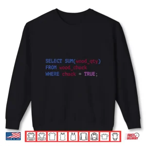 Sweatshirt Funny Sql Tshirts Coder Shirt Programmer Tshirt Programming