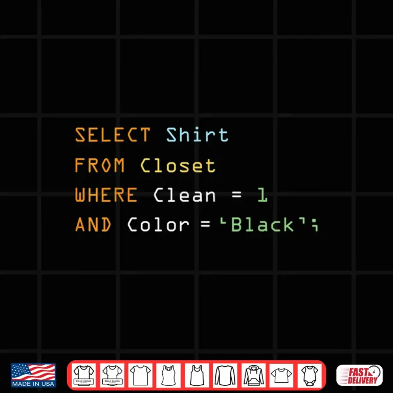Design Funny Programming Code Computer Programmer Sql Database Shirt
