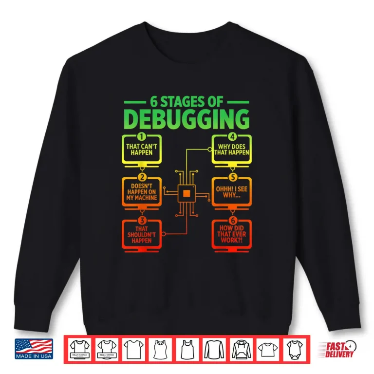Mens 6 Stages Of Debugging Funny Programmer Computer Software Shirt 2 Sweatshirt Mens 6 Stages Of Debugging Funny Programmer Computer Software Shirt