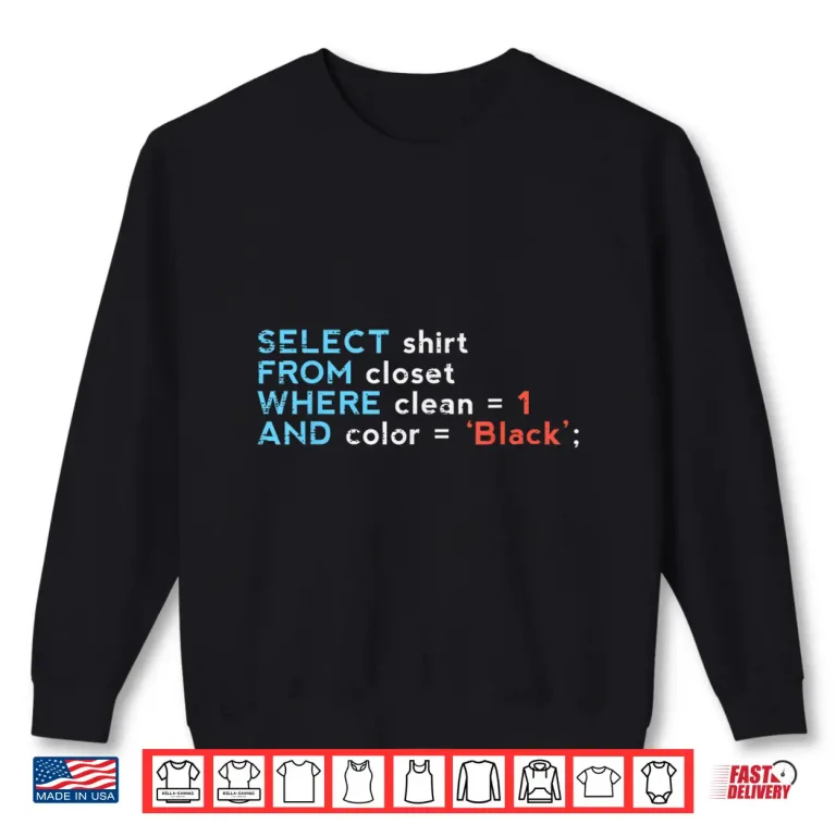 Sweatshirt Sql Select Shirt From Closet Coder Database Admin Men Women Shirt