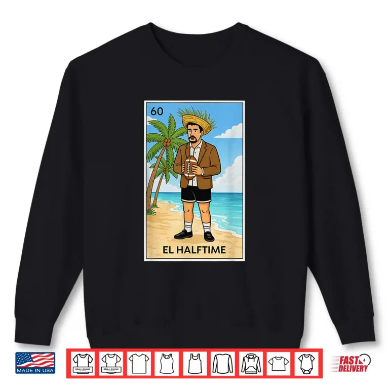 Sweatshirt El Halftime Vintage Football Beach Graphic Shirt