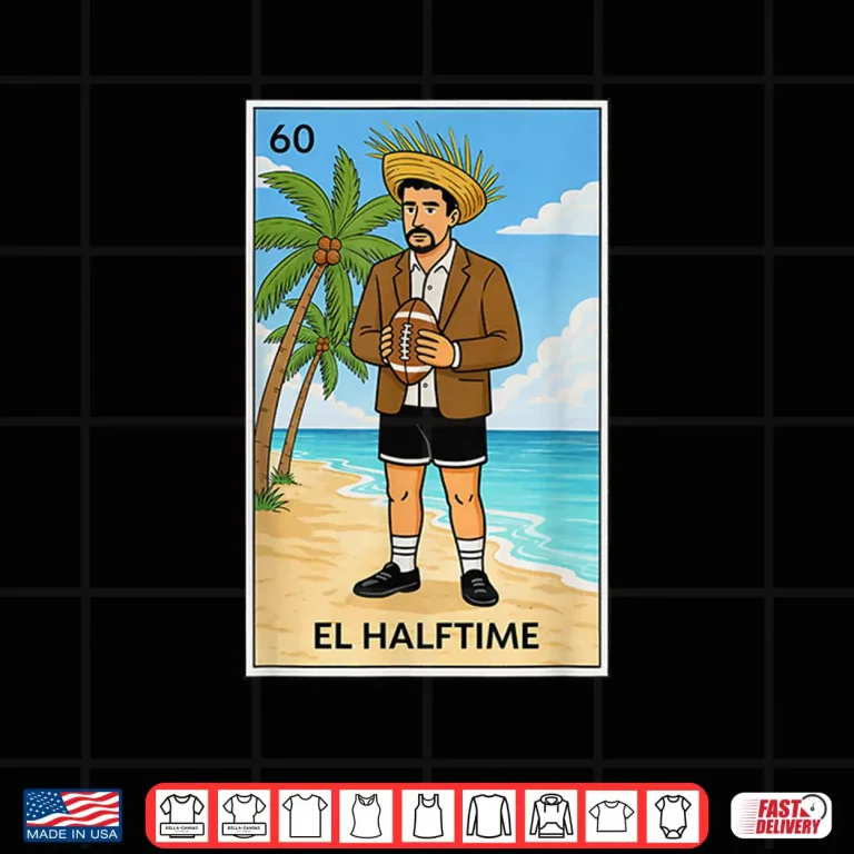 Design El Halftime Vintage Football Beach Graphic Shirt
