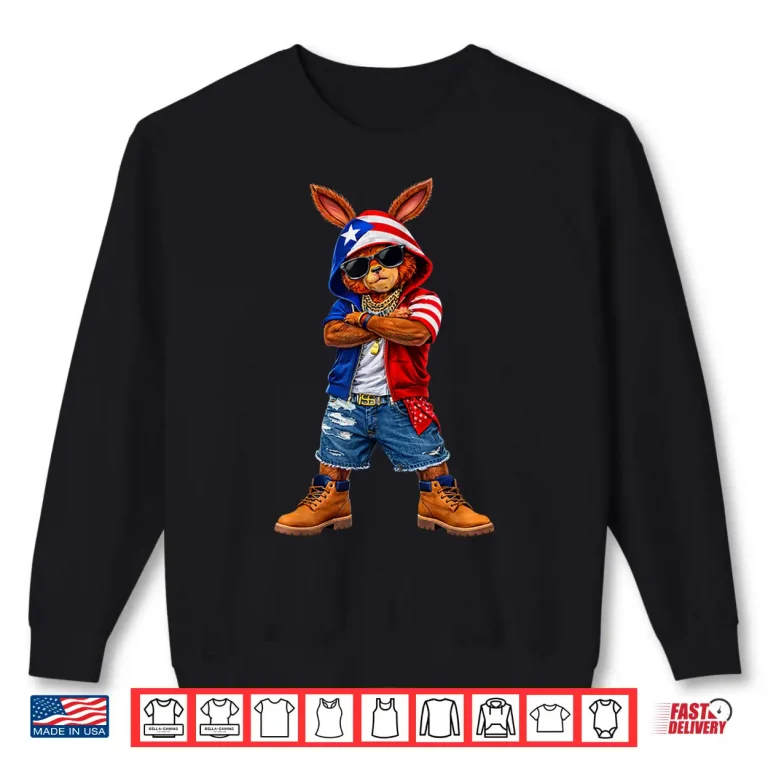 Sweatshirt Cool Bunny Puerto Rican Flag Hoodie Gifts For Men Women Kids Shirt