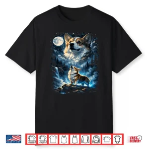 Corgi Howling At Moon Shirt