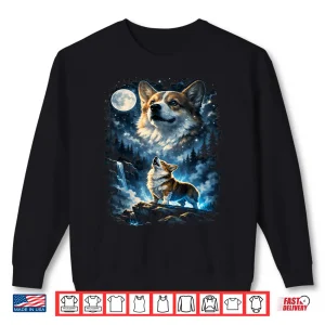 Sweatshirt Corgi Howling At Moon Shirt 1