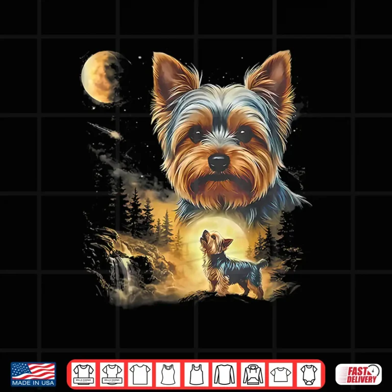 Yorkie Howling To The Moon Vintage Shirt 4 Design Yorkie Howling To The Moon Vintage Shirt