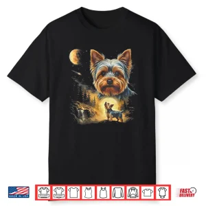 Yorkie Howling To The Moon Vintage Shirt