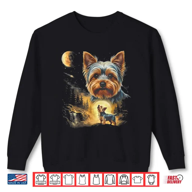 Sweatshirt Yorkie Howling To The Moon Vintage Shirt 1