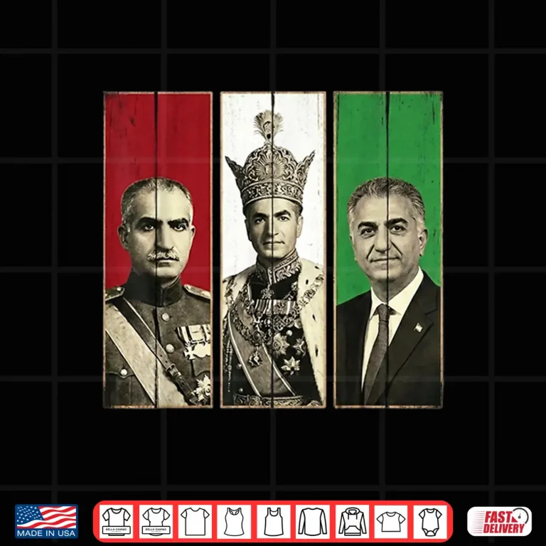 Design Pahlavi Dynasty Three Generations Reza Shah Mohammad Reza Shirt 1