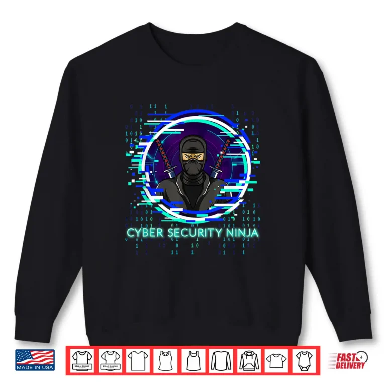 Sweatshirt Cybersecurity Ninja Binary Code Programmer Nerd Design Shirt