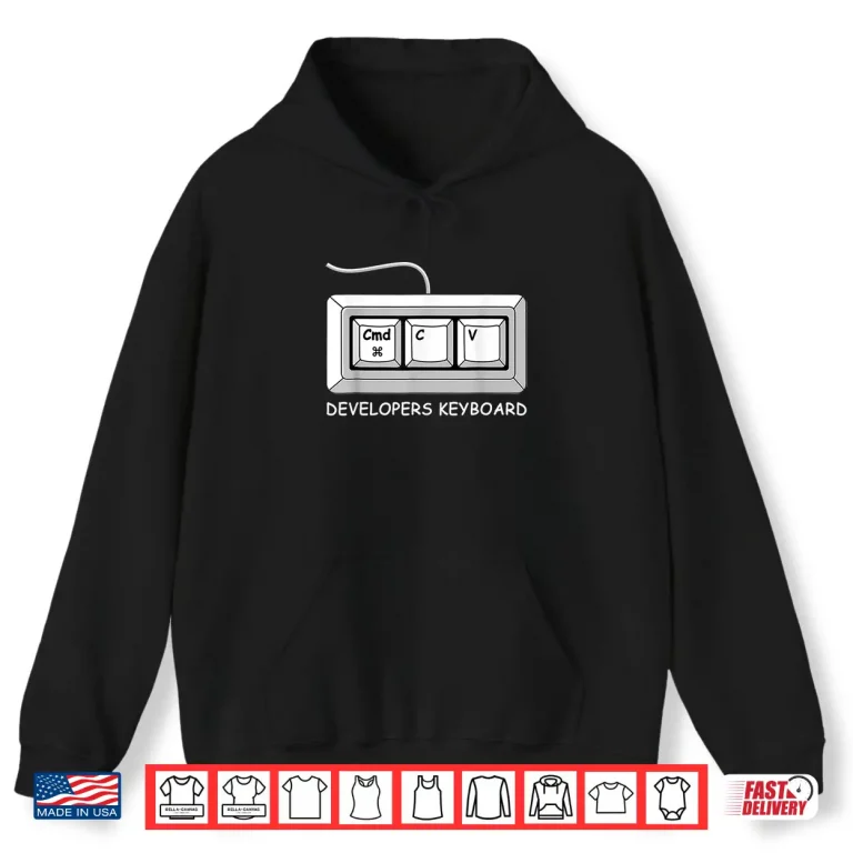 Hoodie Funny Computer Programmer Software Developers Keyboard Shirt