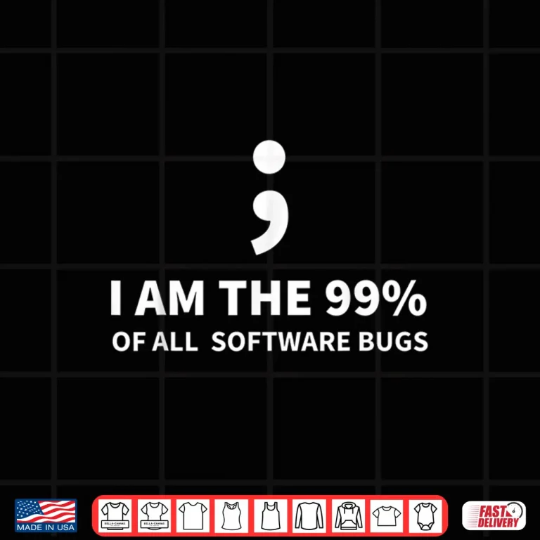Design Semicolon Joke Programming Coding Debugging Gift Coder Shirt