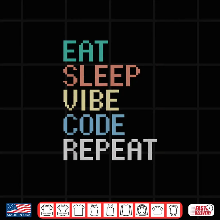 Design Eat Sleep Vibe Code Repeat Funny Ai Coding Programming Shirt