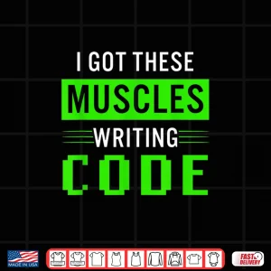 Design Funny Programmer Writing Code Muscles Meme For Computer Geek Shirt