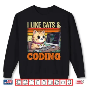 Sweatshirt I Like Cats Coding Men Women Cat Coder Programmer Shirt