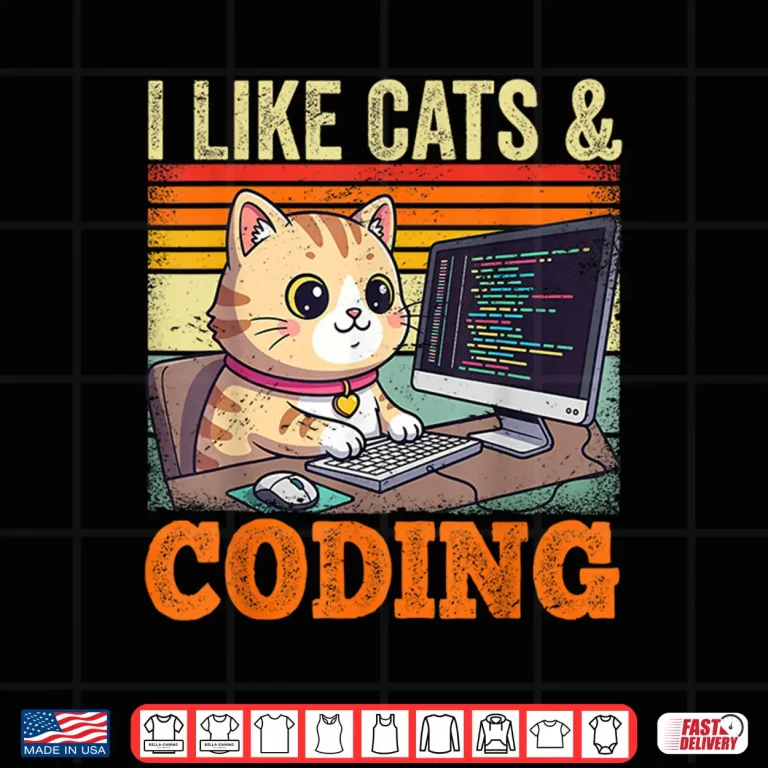 Design I Like Cats Coding Men Women Cat Coder Programmer Shirt