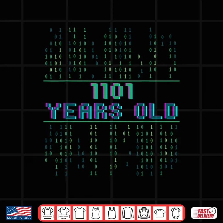 Design 13Th Birthday 13 Years Old Binary Code Coder Computer Scienc Shirt