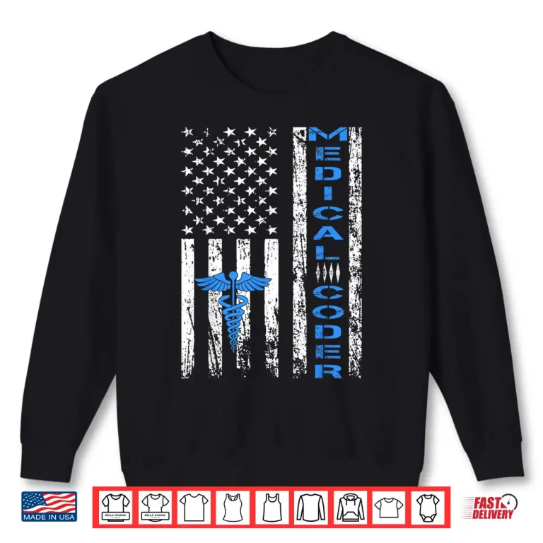 Sweatshirt Medical Coder American Flag Clinical Coder Shirt