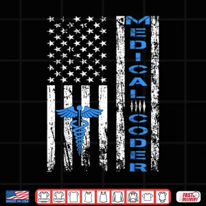 Design Medical Coder American Flag Clinical Coder Shirt