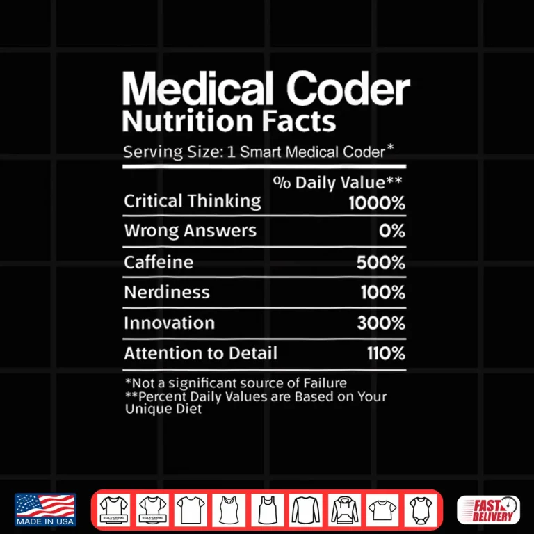 Design Medical Coder Nutritional List Funny Medical Coding Gifts Shirt