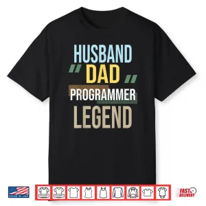 Mens Husband Dad Programmer Legend Computer Science Coding Coder Shirt
